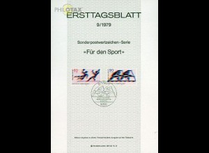 D,Bund Mi.Nr. 9/79 Sporthilfe, Handball + Canadier (Marken MiNr.1009-1010)