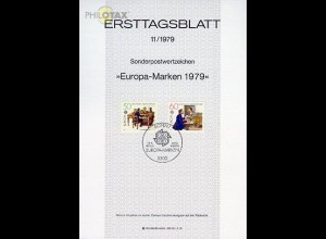 D,Bund Mi.Nr. 11/79 Europa, Geschichte der Post (Marken MiNr.1011-1012)