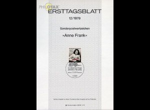 D,Bund Mi.Nr. 12/79 Anne Frank (Marke MiNr.1013)