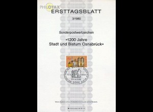D,Bund Mi.Nr. 3/80 Stadt und Bistum Osnabrück (Marke MiNr.1035)