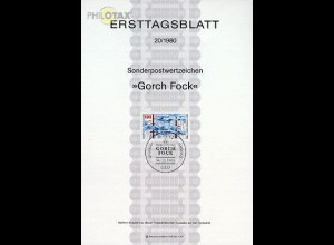 D,Bund Mi.Nr. 20/80 Johann Kinau, Gorch Fock (Marke MiNr.1058)