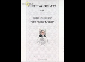 D,Bund Mi.Nr. 1/81 Elly Heuss-Knapp (Marke MiNr.1082)