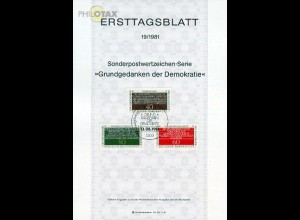 D,Bund Mi.Nr. 19/81 Grundgedanken der Demokratie (Marken MiNr.1105-1107)