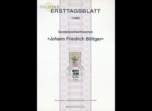 D,Bund Mi.Nr. 1/82 Johann Friedrich Böttger (Marke MiNr.1118)