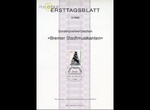 D,Bund Mi.Nr. 3/82 Die Bremer Stadtmusikanten (Marke MiNr.1120)