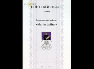 D,Bund Mi.Nr. 22/83 Martin Luther (Marke MiNr.1193)