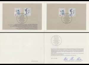 D,Bund Mi.Nr. 1365-66+Berlin 811-12 Frauen, Cilly Aussem, Lise Meitner (4 Werte)