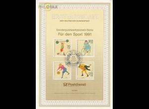 D,Bund Mi.Nr. 10/91 Sporthilfe u.a Rad Basketball Ringen (Marken MiNr.1499-1502)