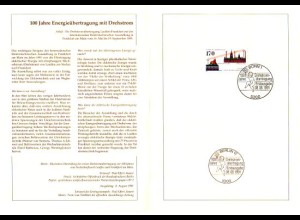 D,Bund Blatt 35/91 Energieübertragung durch Drehstrom (Marke MiNr.1557)