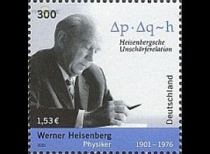 D,Bund Mi.Nr. 2228 Werner Heisenberg, Physiker (300Pf/1,53€)