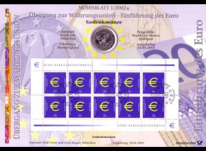 D,Bund, Einführung der Euro-Münzen (Numisblatt 1/2002)