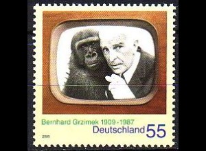 D,Bund Mi.Nr. 2731 Bernhard Grzimek, Zoologe, mit Gorilla im Fernsehen (55)