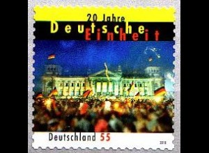 D,Bund Mi.Nr. 2822 m.Nr. 20 Jahre Deutsche Einheit, Reichstag Berlin, skl. (55)