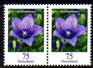 D,Bund Mi.Nr. 2835 Paar Freim. Blumen, Ballonblume, waager. Paar (2 x 75)
