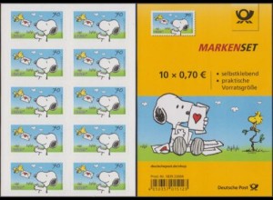 D,Bund MiNr. Folienblatt 73 Comics, Die Peanuts, Snoopy Liebesbrief, skl (mit 10x3371)