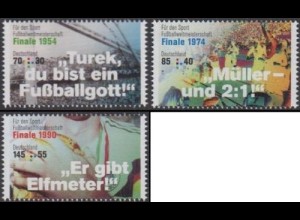 D,Bund MiNr. 3380-82 Sporthilfe,Legendäre Fußballspiele,WM Deutschland (3 Werte)