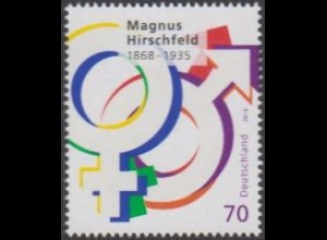 D,Bund MiNr. 3403 Magnus Hirschfeld, Arzt, Sexualforscher (70)