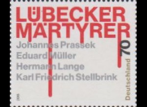 D,Bund MiNr. 3417 Lübecker Märtyrer, hingerichtet 1943 in Hamburg (70)