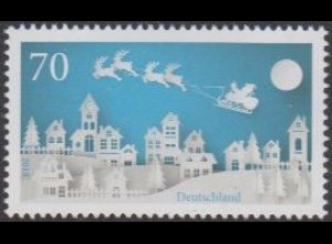 D,Bund MiNr. 3421 Winter, Weihnachtsmann im Schlitten über Stadt (70)