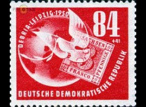 D,DDR Mi.Nr. 260 DEBRIA, Weltkugel, Friedenstaube, Sachsen Nr. 1 (84+41)