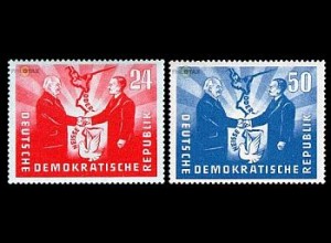 D,DDR Mi.Nr. 284-85 Begegung Pieck - Bierut (Polen), Oder-Neiße-Grenze (2 Werte)