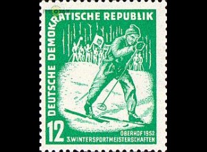 D,DDR Mi.Nr. 298 Wintersportmeisterschaften Oberhof 52,Ski Langläufer (12)