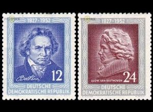 D,DDR Mi.Nr. 300-01 125. Todestag Ludwig van Beethoven (2 Werte)