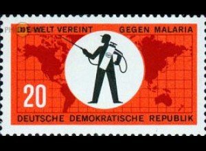 D,DDR Mi.Nr. 942 Kampf gegen Malaria, Schädlingsbekämpfer mit DDT (20)