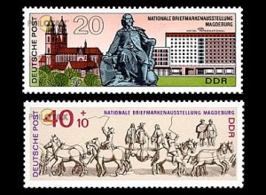 D,DDR Mi.Nr. 1513-14 Nat. Briefmarkenausstellung 20 Jahre DDR (2 Werte)