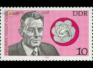 D,DDR Mi.Nr. 2493 Persönlichkeiten, Joliot-Curie, Atomphysiker (10)