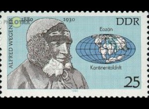 D,DDR Mi.Nr. 2495 Persönlichkeiten, Wegener, Geophysiker (25)