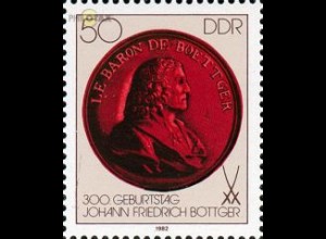 D,DDR Mi.Nr. 2671 Johann Friedrich Böttger, Alchimist, Steinzeugmedaille (50)