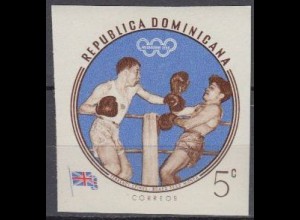 Dominikanische Rep. Mi.Nr. 727 Olymp. Spiele Rom, geschn. Boxen, Spings (5)