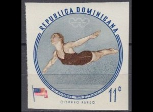 Dominikanische Rep. Mi.Nr. 729 Olymp. Spiele Rom, geschn. Turmspr.McCormick (11)