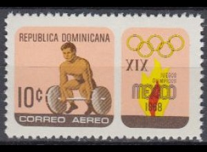 Dominikanische Rep. Mi.Nr. 916 Olympische Spiele Mexico 1968, Gewichtheben (10)