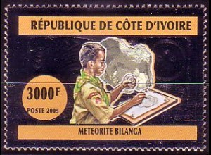 Elfenbeinküste Mi.Nr. 1398A Pfadfinder + Bilangia-Meteorit (3000)