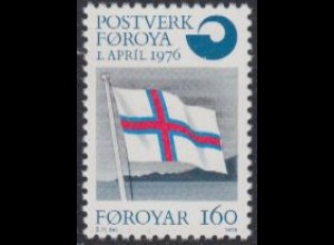 Färöer Mi.Nr. 22 Gründung färöisches Postwesen, Flagge (160)