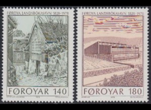 Färöer Mi.Nr. 39-40 150Jahre Nationalbibliothek (2 Werte)