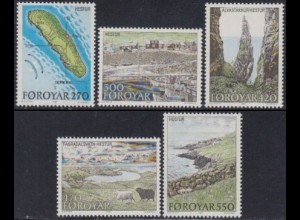 Färöer Mi.Nr. 154-58 Insel Hestur (5 Werte)