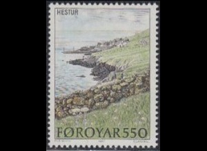 Färöer Mi.Nr. 158 Insel Hestur, Ansicht von Bygdin (550)