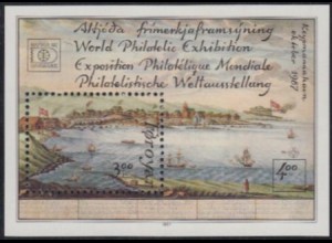 Färöer Mi.Nr. Block 3 Int.Briefmarkenausst.HAFNIA '87, Gemälde Hafen Tórshavn