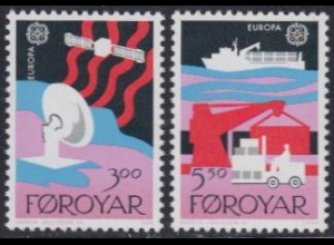 Färöer Mi.Nr. 166-67 Europa 88, Transport- und Kommunikationsmittel (2 Werte)