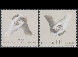 Färöer Mi.Nr. 574-75 Europa 06, Integration, Hände (2 Werte)