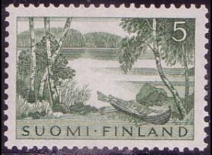 Finnland Mi.Nr. 532 Freim. Seenlandschaft, Ruderboot (5)