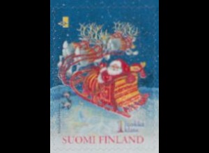 Finnland Mi.Nr. 1567BC Freim. Weihnachtsmann im Rentierschlitten, skl (1)