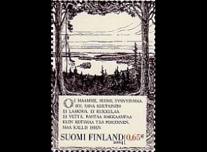 Finnland Mi.Nr. 1688 Gedicht "Unser Land" mit Landschaftszeichnung (0,65)