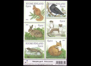 Finnland Mi.Nr. Block 34 Tiere des Waldes