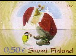 Finnland Mi.Nr. 1825 Weihnachten, Kohlmeise bringt Mädchen Päckchen (0,50)