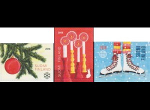 Finnland MiNr. 2606-08 Weihnachten, Kugel. Kerzen, Schlittschuhe, skl (3 Werte)