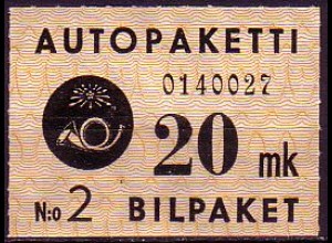 Finnland Mi.Nr. 3 Paketkontrollmarke (20)